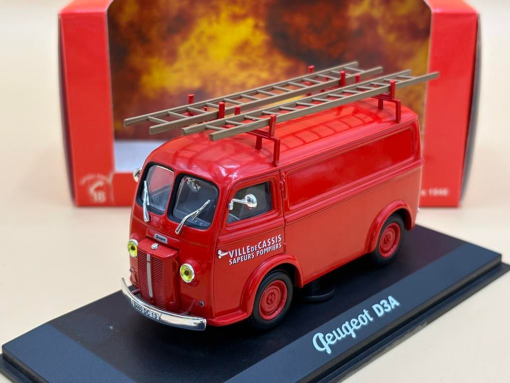 Peugeot D3A Pompiers Cassis 1:43 Norev, Ophalen of Verzenden, Zo goed als nieuw, Auto, Norev