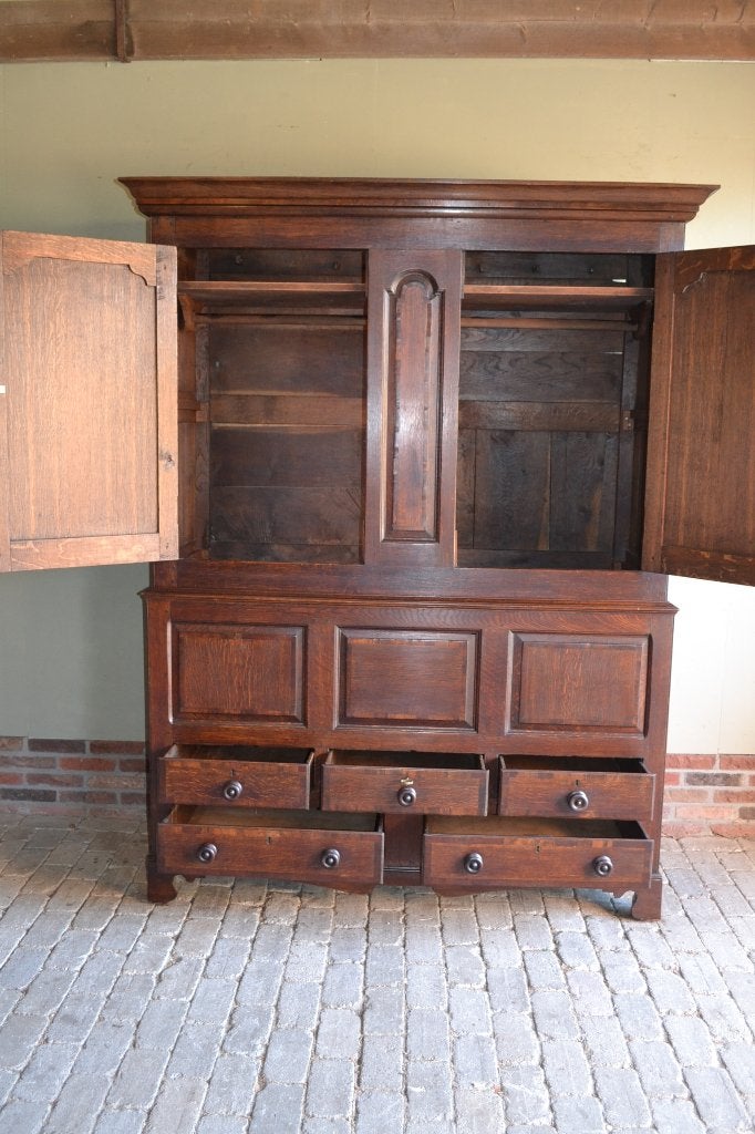 Prachtige antieke eiken houten kledingkast, garderobekast, Antiek en Kunst, Verzenden