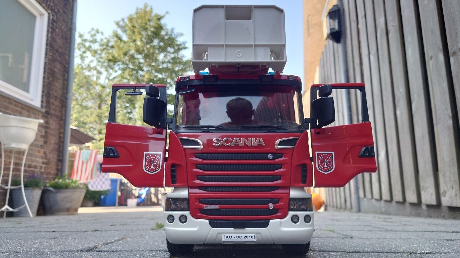 Bruder Scania brandweerwagen met uitschuifbare ladder, Ophalen, Gebruikt