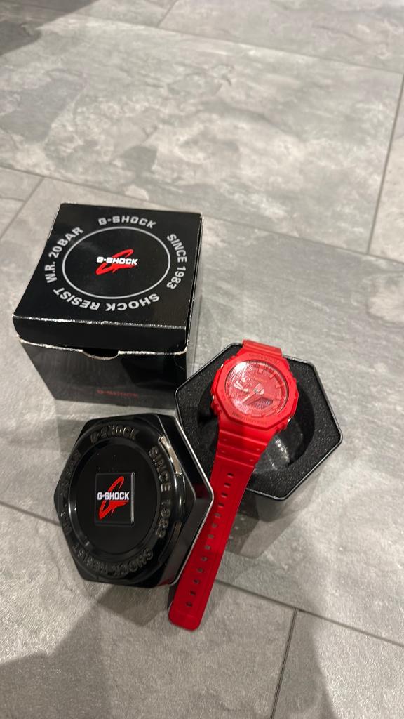 G-Shock GA-2100 GA-2100-4AER - limited RED, Sieraden, Tassen en Uiterlijk, Horloges | Heren, Casio, Kunststof, Polshorloge, Kunststof