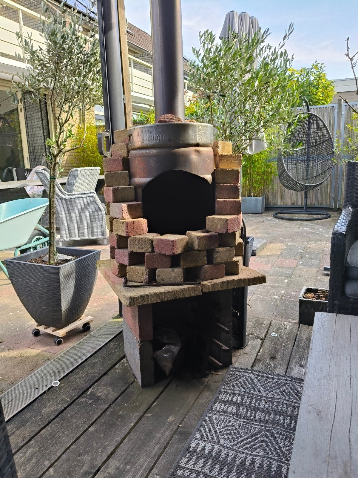 houtkachel van biervat .voor buiten gebruik, Tuin en Terras, Tuinhaarden, Ophalen