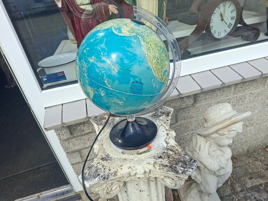 wereldbol met zwarte voet en verlichting, Ophalen of Verzenden, Nieuw