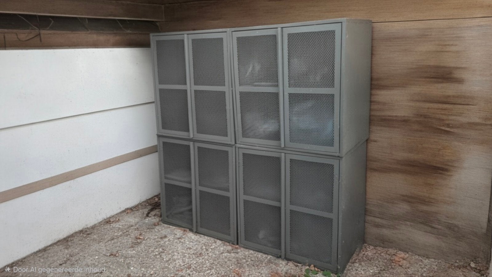 Metalen opbergkasten met gaasdeuren (set van 4), Ophalen of Verzenden, Gebruikt