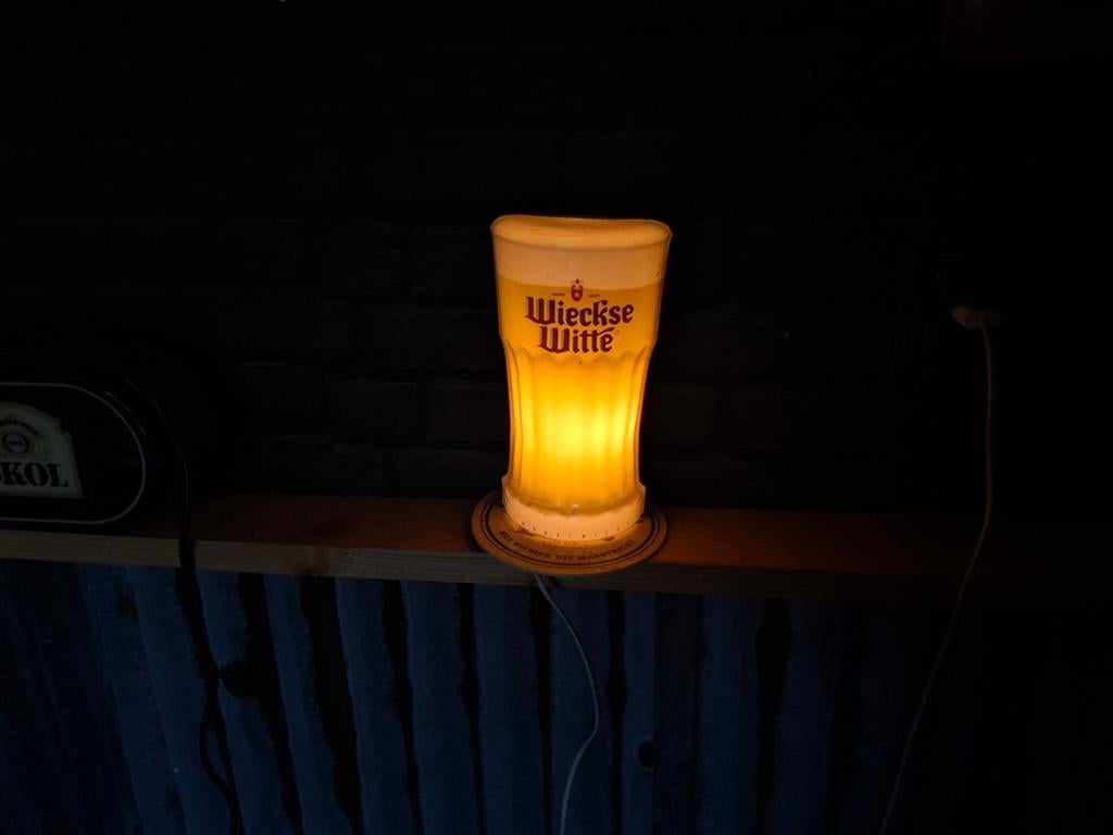 Wieckse Witte Bierglas Lamp - Sfeervolle Verlichting, Ophalen of Verzenden, Gebruikt, Bar, Retro, Sfeervol