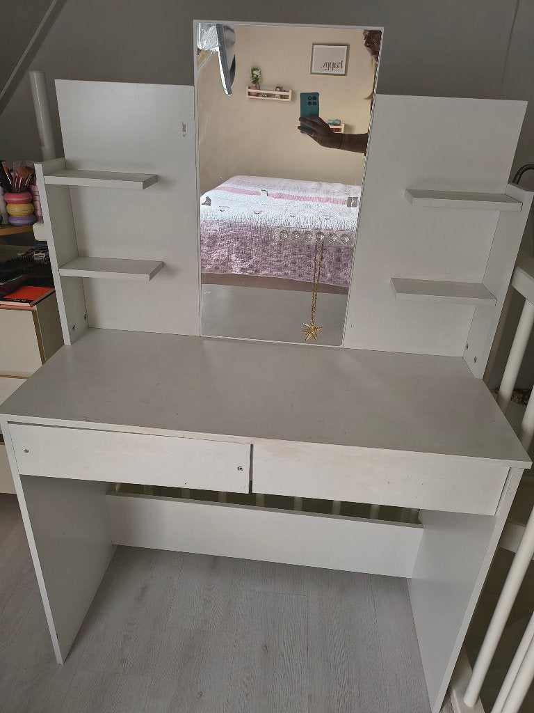 Makeup tafel wit gratis, Huis en Inrichting, Ophalen, Gebruikt, 50 tot 100 cm, Minder dan 100 cm