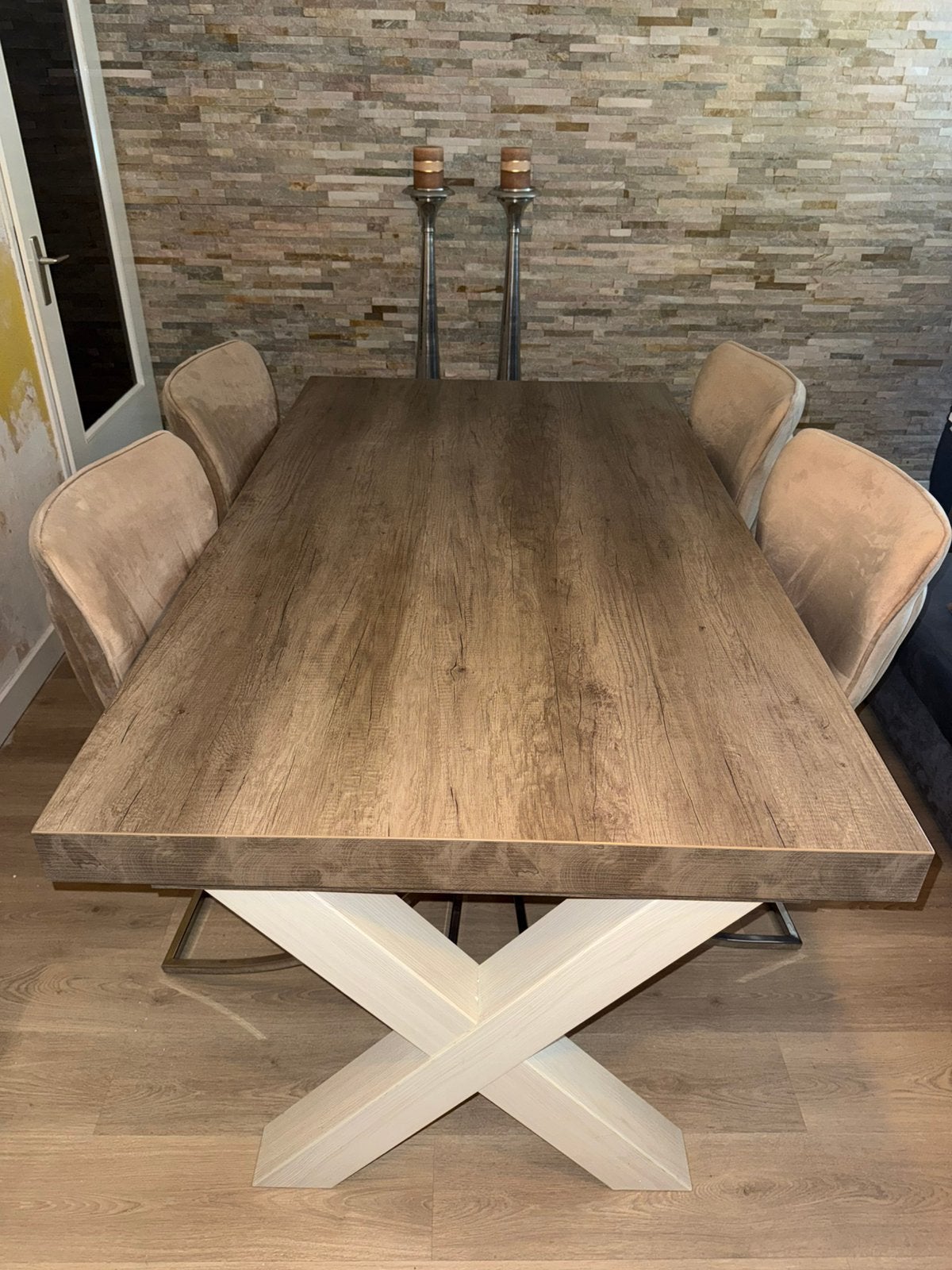 Eettafel, Ophalen, 50 tot 100 cm, Zo goed als nieuw, 150 tot 200 cm