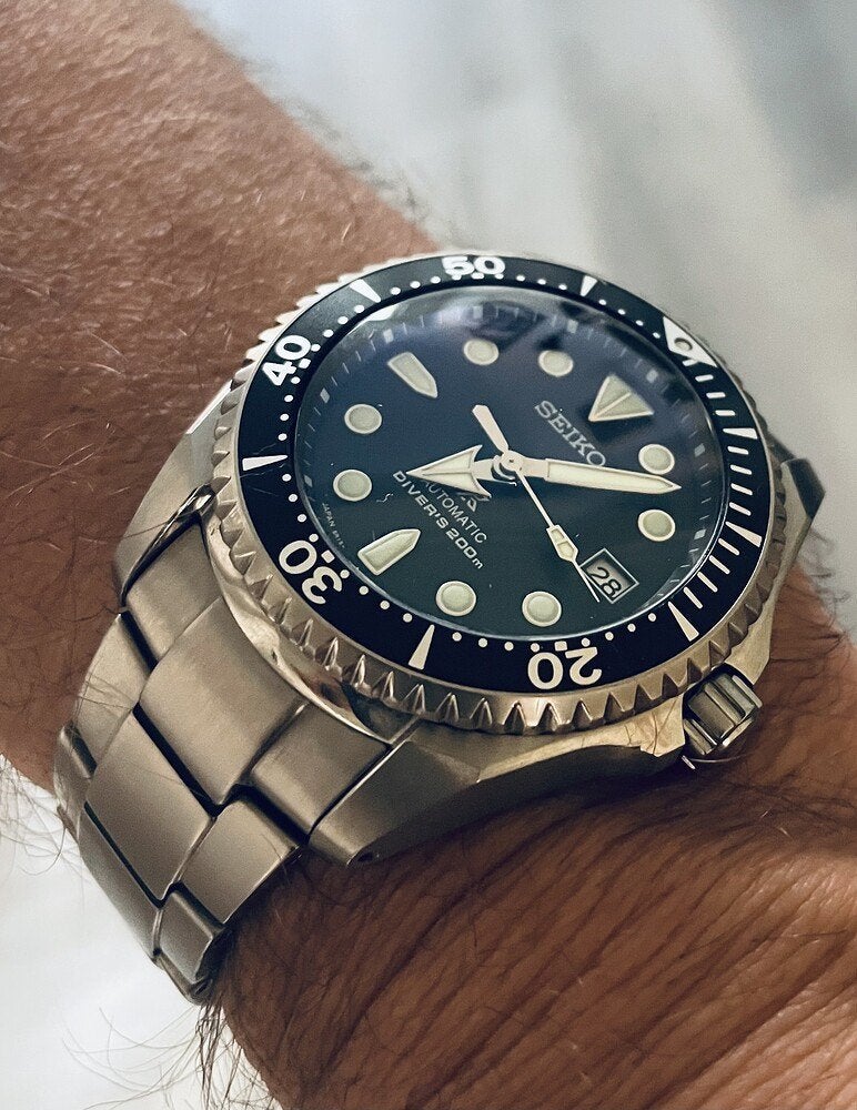 Seiko Shogun SBDC029 met extra Crafter Blue band, Sieraden, Tassen en Uiterlijk, Horloges | Heren, Gebruikt, Polshorloge, Overige materialen