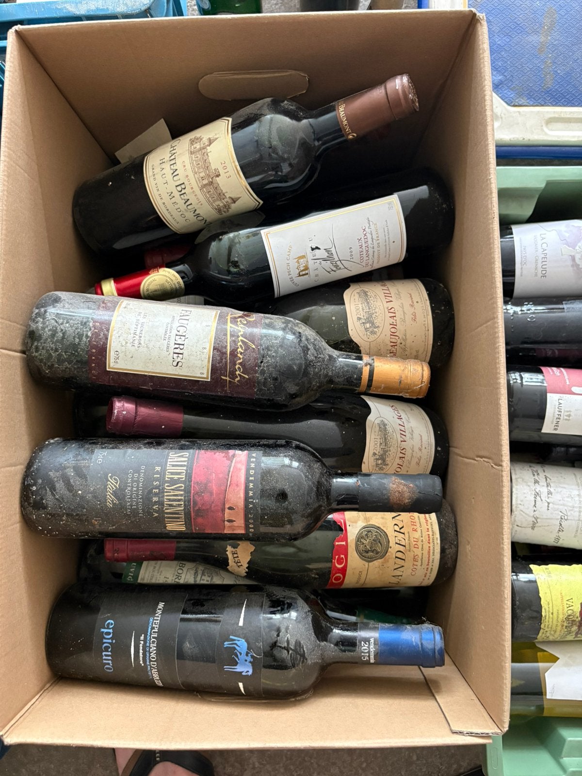 Doos wijn 25€, Verzamelen, Ophalen, Zo goed als nieuw, Frankrijk, Rode wijn