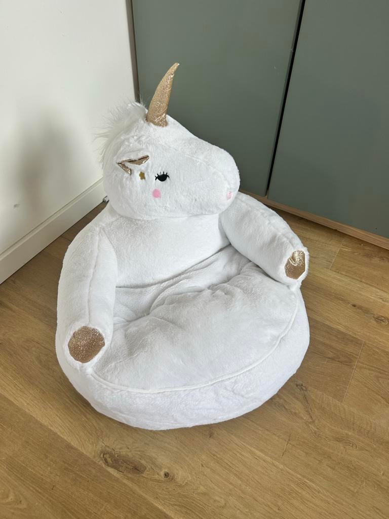 Unicorn kinder poef zitzak - Maisons du Monde, Ophalen of Verzenden, Zo goed als nieuw, Wit, Zitzak