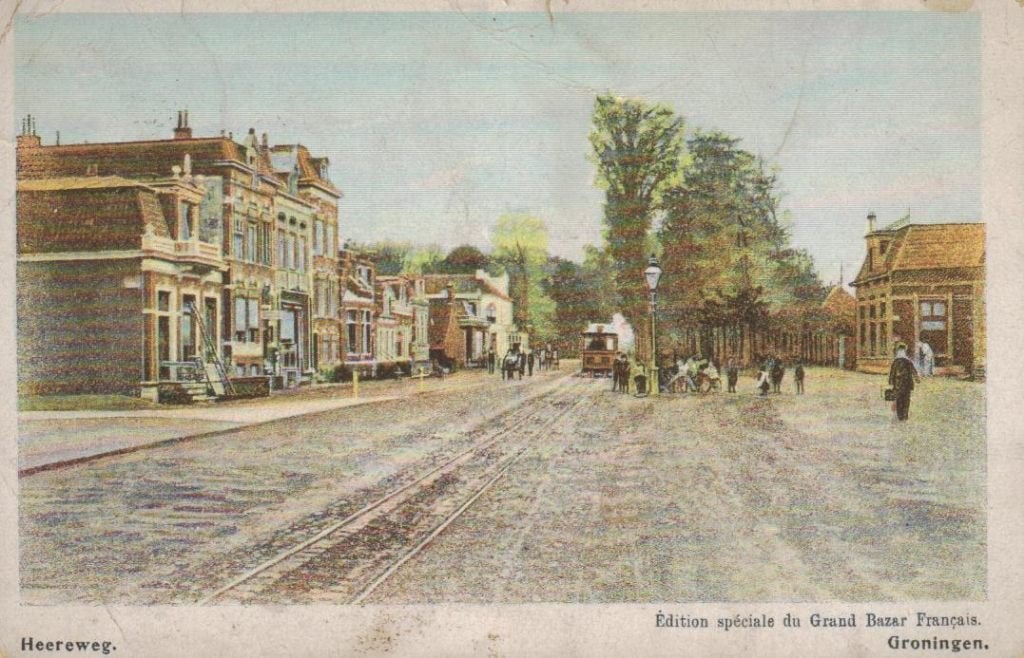 52 Groningen Heereweg 1911 Paardetram, Verzamelen, Ophalen of Verzenden, Voor 1920, Gelopen, Groningen