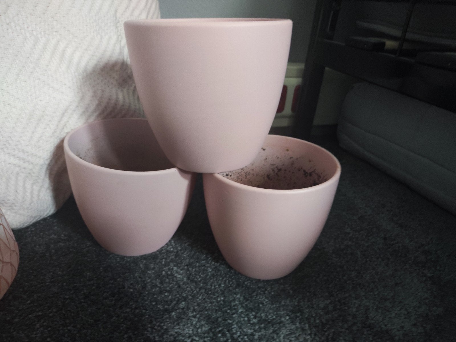 4 roze bloempotten - Zo goed als nieuw, Tuin en Terras, Rond, Binnen, Ophalen of Verzenden, Zo goed als nieuw