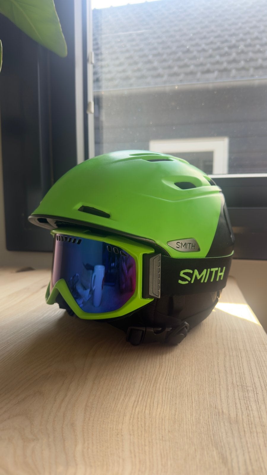 Smith skihelm + Smith skibril (groen/zwart), set, Ophalen of Verzenden, Zo goed als nieuw, Maat 48/50 (M), Overige typen
