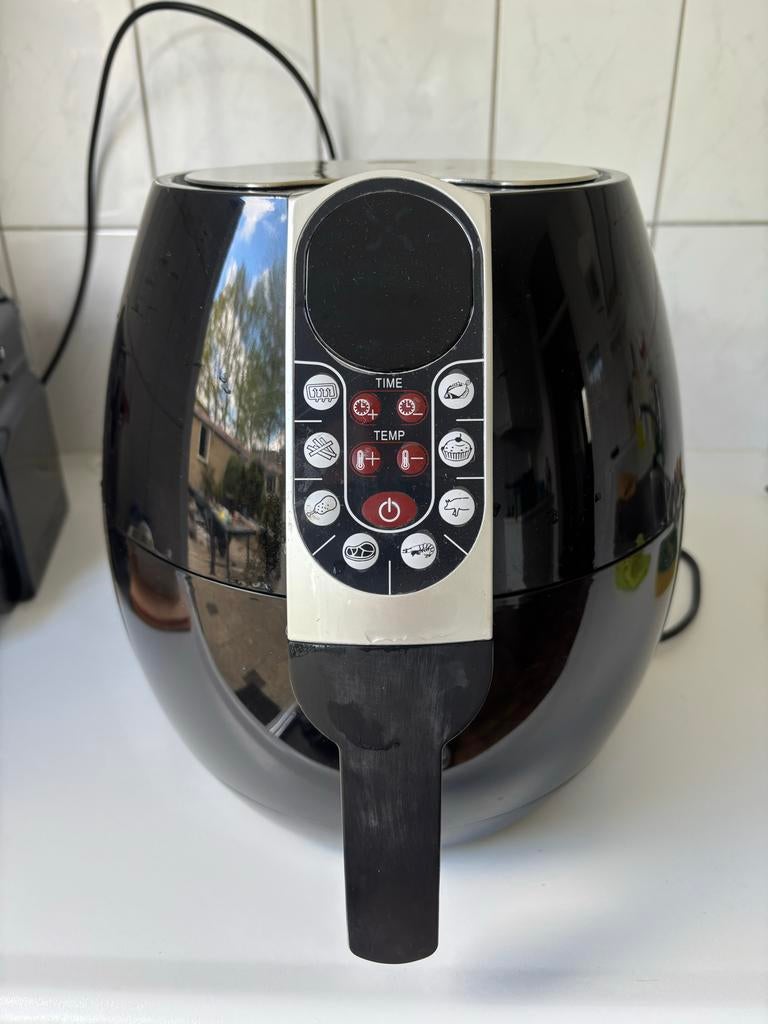 Zwarte Airfryer met Digitale Bediening, Ophalen, Zo goed als nieuw, Airfryer, 1000 t/m 1499 gram