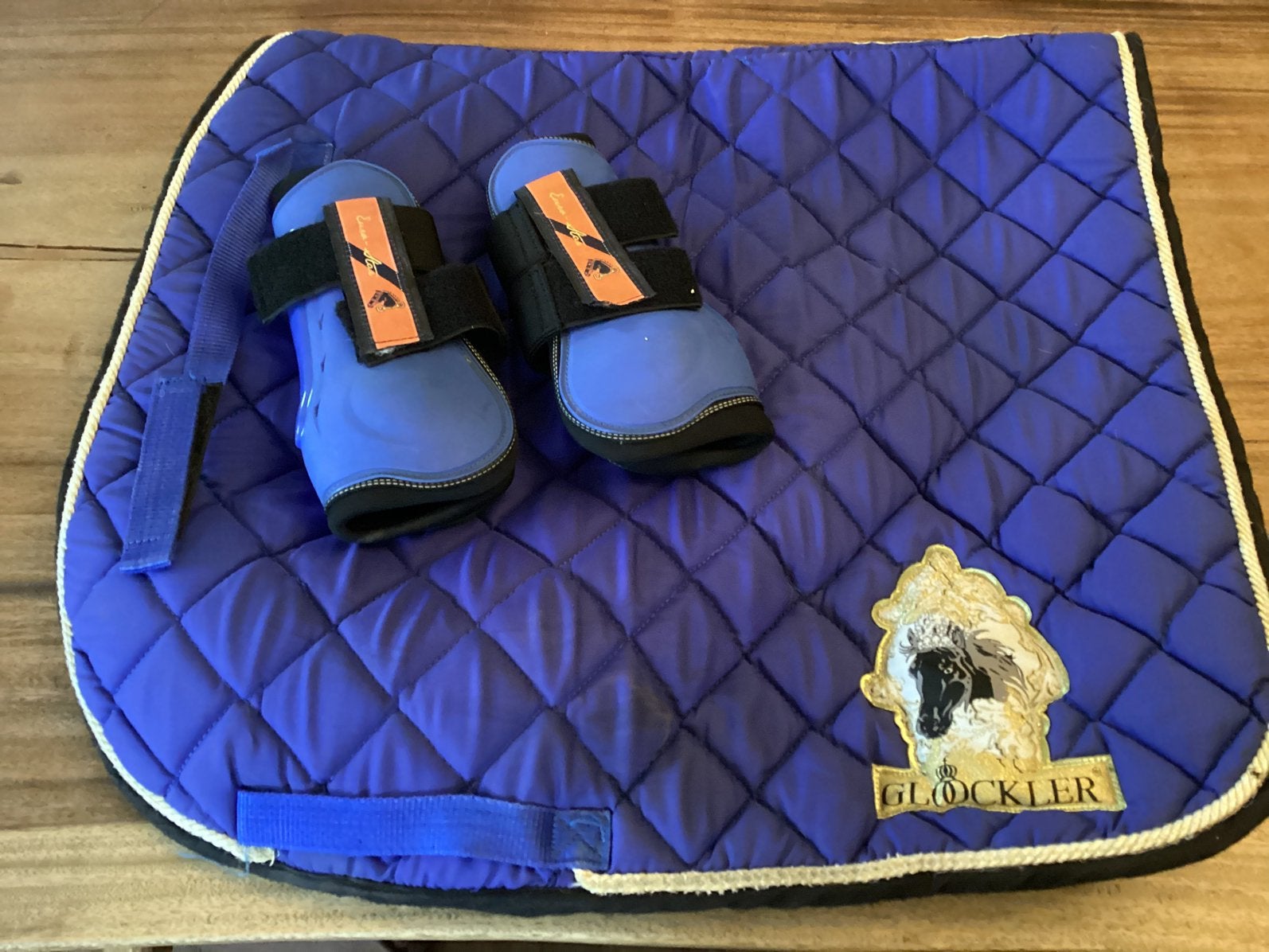 Dekje full met peesbeschermers full. Kleur kobaltblauw., Dieren en Toebehoren, Full (L), Ophalen of Verzenden, Zo goed als nieuw