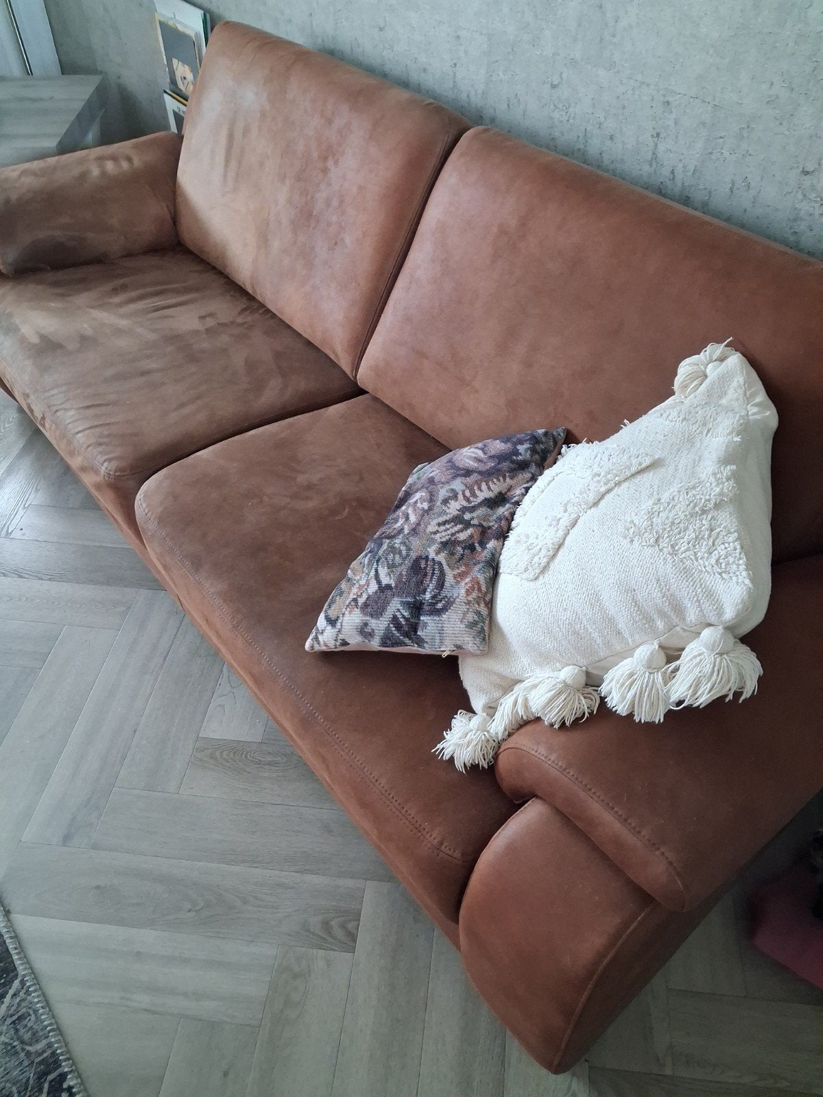 Comfortabele bruine banken set - 2- en 3-zits, Ophalen, Gebruikt, Driepersoons, 75 tot 100 cm