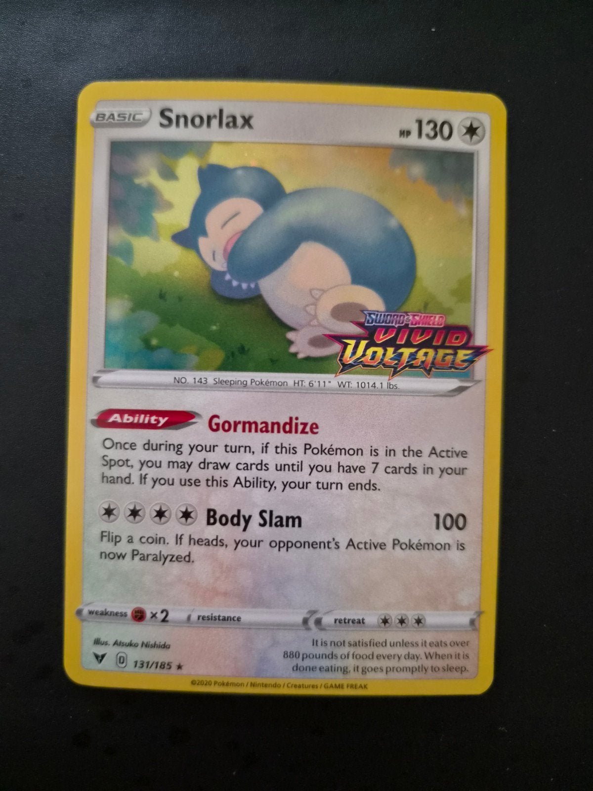 Pokemon Snorlax Vivid voltage stamp, Ophalen of Verzenden, Nieuw, Losse kaart, Foil