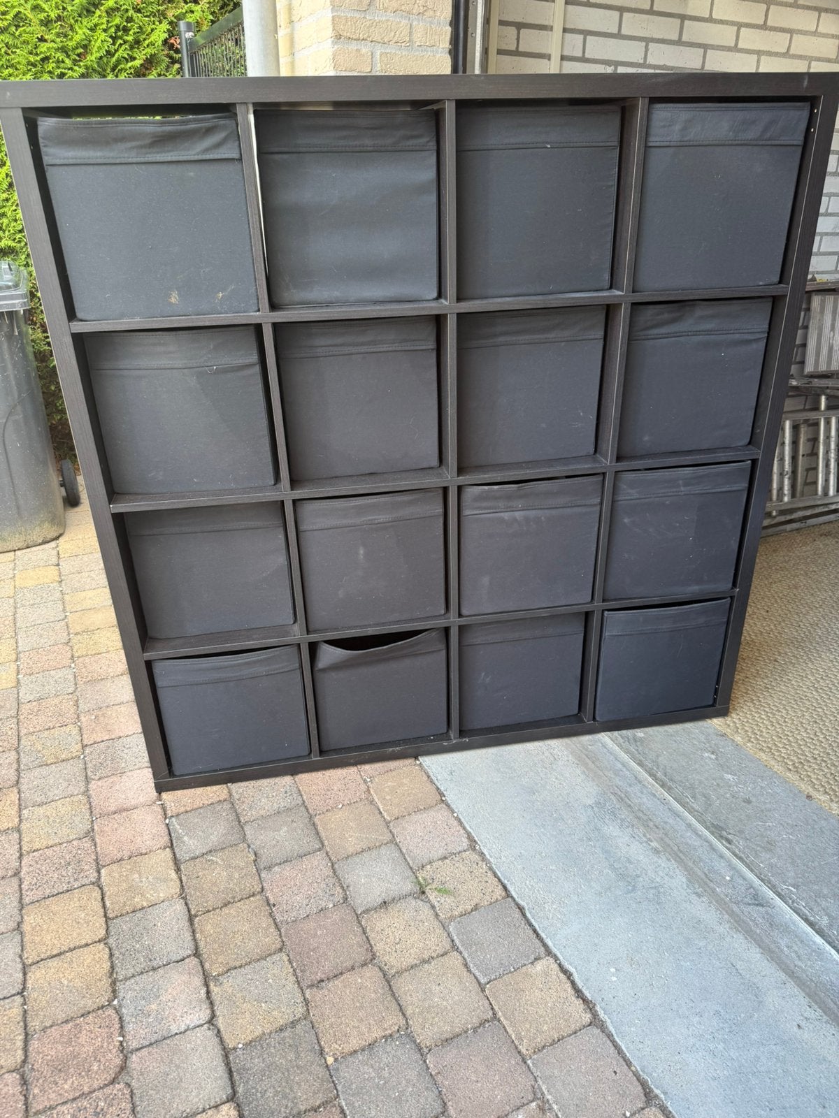 16 vakken met laadje kast, Tuin en Terras, Ophalen, Gebruikt, Hout