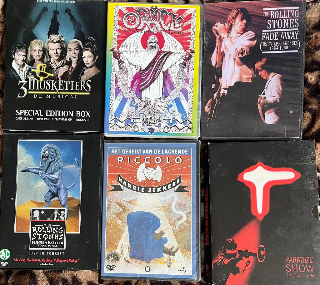 Zes muziek en cabaret DVD's. Rolling Stones, Indochine, Alle leeftijden, Ophalen of Verzenden, Gebruikt, Muziek en Concerten
