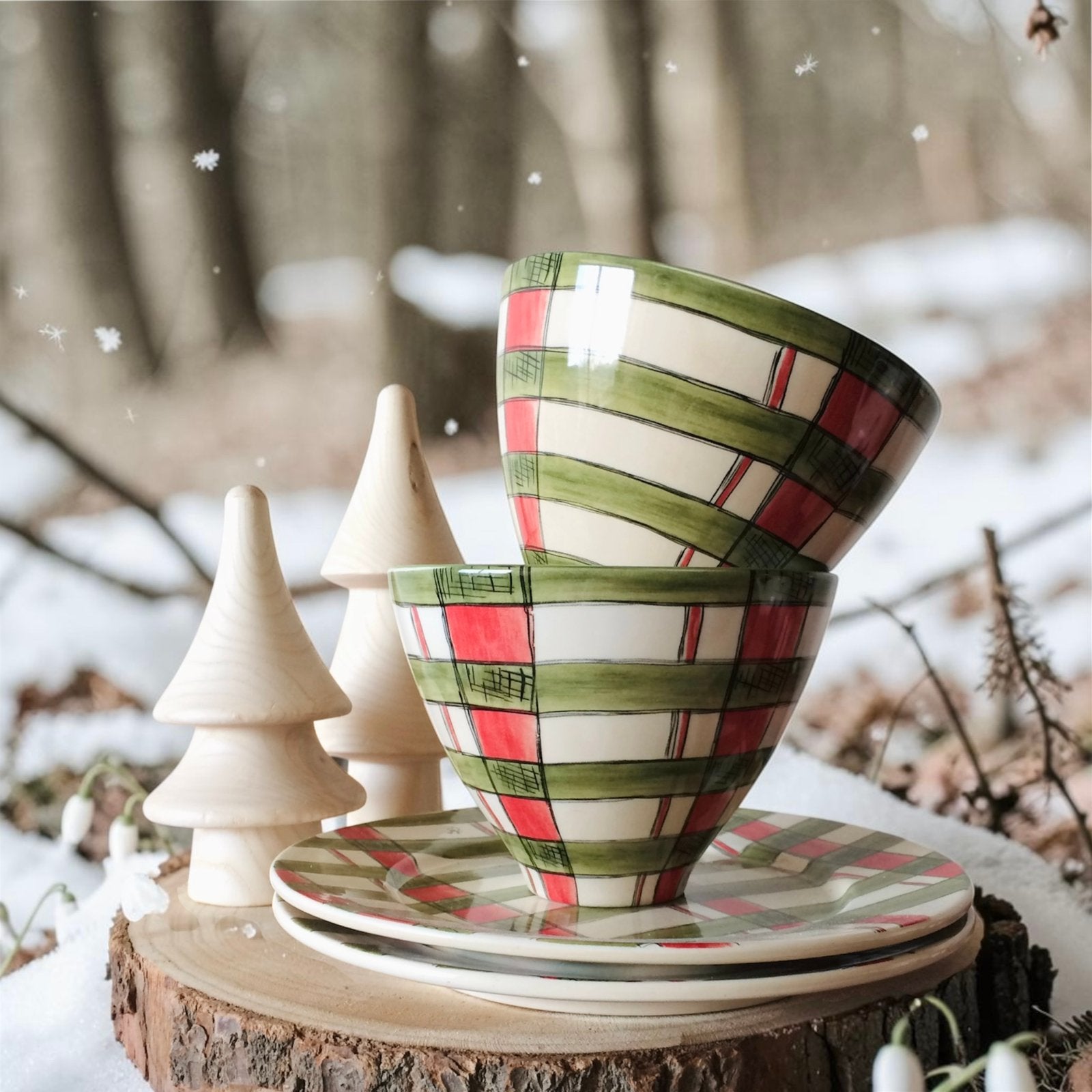 2 Persoons 4 Delig Ontbijt Servies Seasons by Yet, Overige materialen, Landelijk/Boerenbont, Ophalen of Verzenden, Zo goed als nieuw