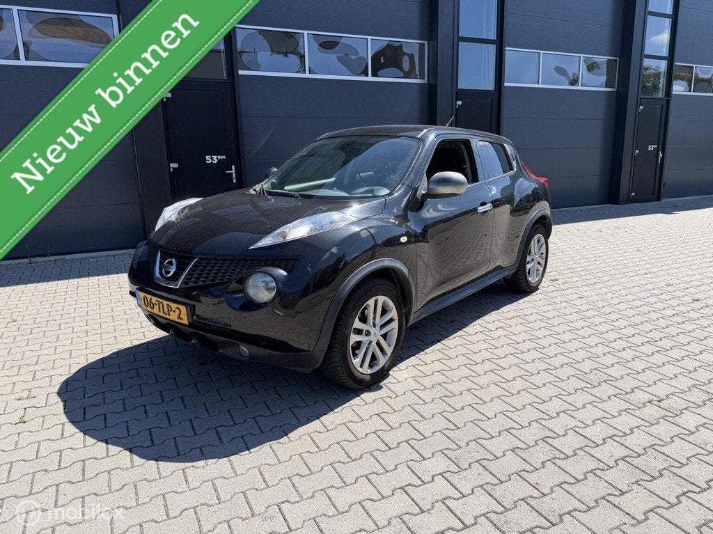 Nissan Juke 1.6 Tekna automaat leer, Auto's, Nissan, Euro 5, Stoelverwarming, 4 cilinders, Zwart