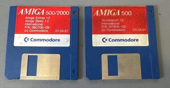 Amiga 500/2000 Workbench 1.2 & Extras 1.2 diskettes, Ophalen of Verzenden, Gebruikt