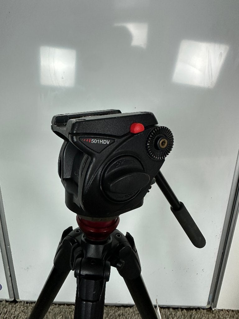 Manfrotto 501HDV Fluid Videokop met 755XB aluminium Statief, Gebruikt, Vloeistofkop, Manfrotto, 175 cm of meer