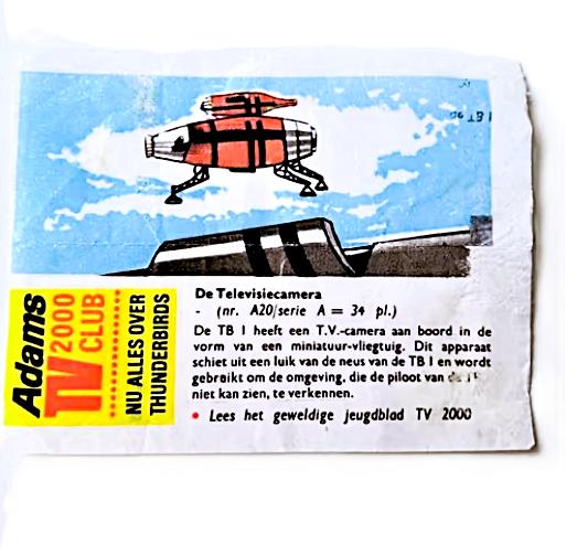 thunderbirds nr.20*1966*tv camera adams serie tv 2000 club, Ophalen of Verzenden, Gebruikt, Tv, Foto of Kaart