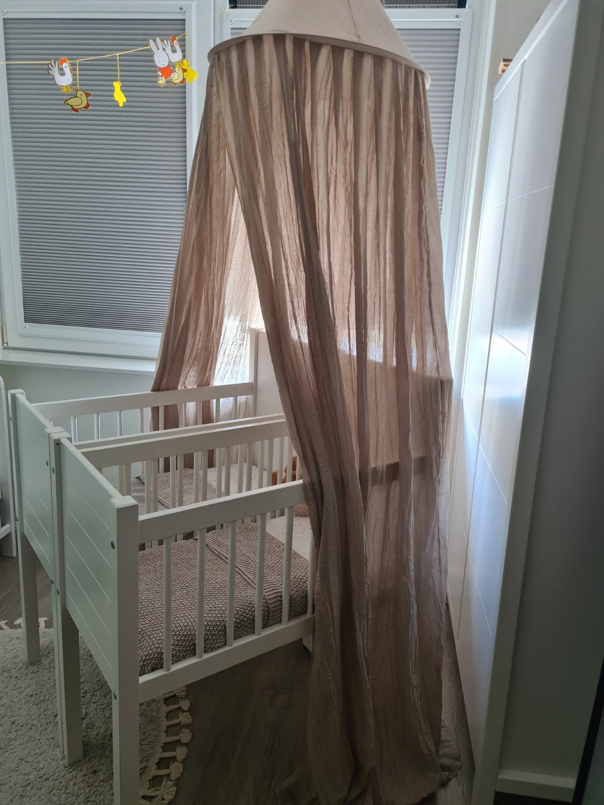 Complete tweeling babykamer set: 2 wiegjes met toebehoren, Ophalen, Gebruikt, Ledikant