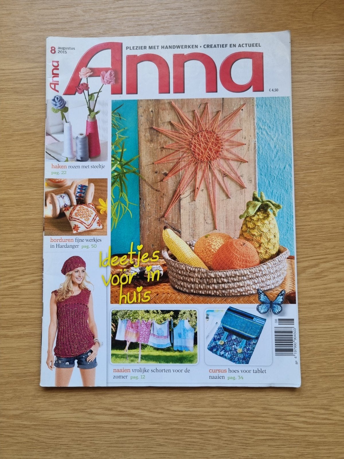 Anna Handwerk Magazine Augustus 2015 - Creatief & Actueel, Ophalen of Verzenden, Gelezen, Breien en Haken, Redactie Anna