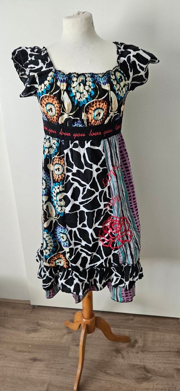 Jurk, gevoerd, Kleding | Dames, Jurken, Maat 38/40 (M), Meerkleurig, Ophalen of Verzenden, Onder de knie
