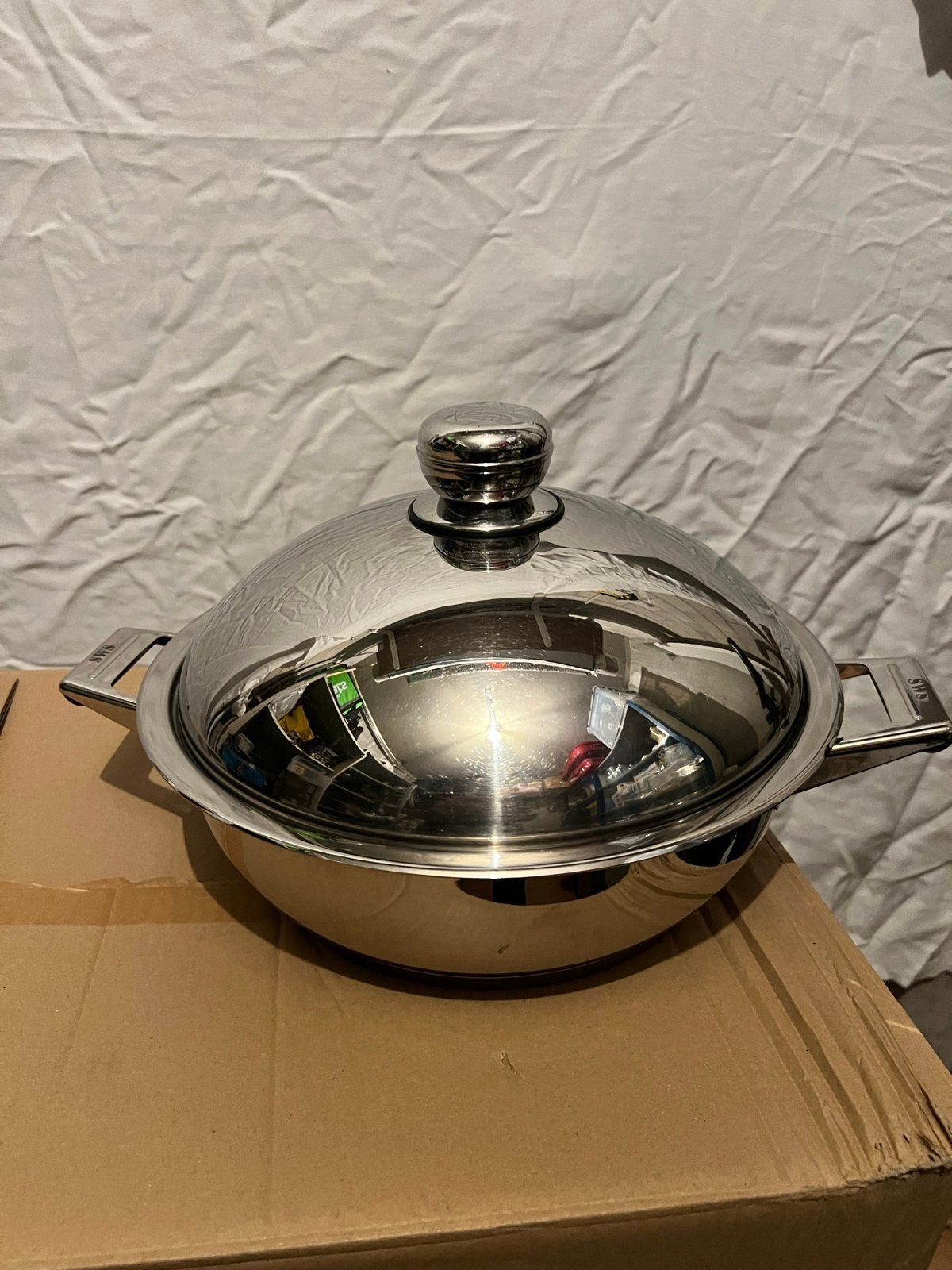 Simtronic RVS Braad/Kook/Rijstpan 28cm - Z.G.A.N., Ophalen, Braadpan, Zo goed als nieuw, Rvs