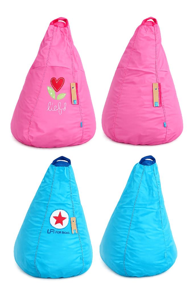 lief zitzak voor kinderen in blauw en rose, Ophalen, Nieuw, Roze, Zitzak