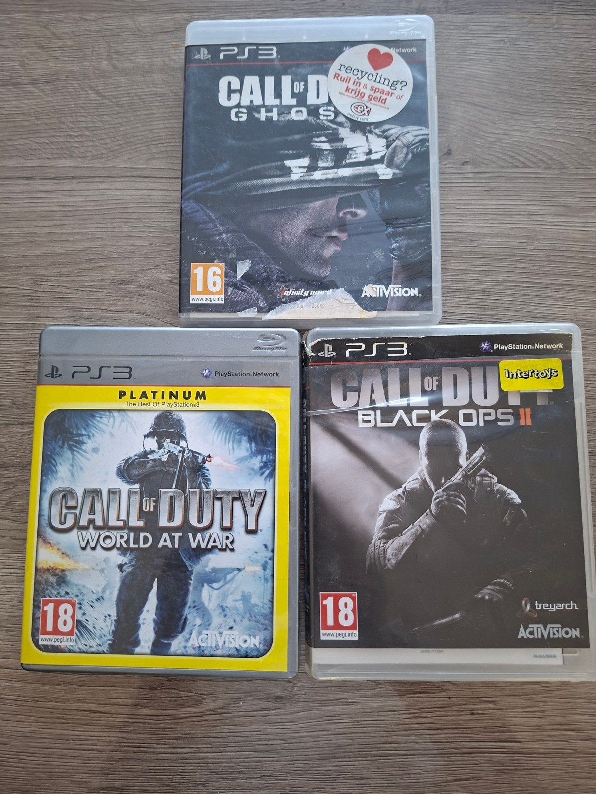Call of Duty PS3 Games: Ghosts, World at War, Black Ops II, Ophalen, Online, Gebruikt, Vanaf 18 jaar