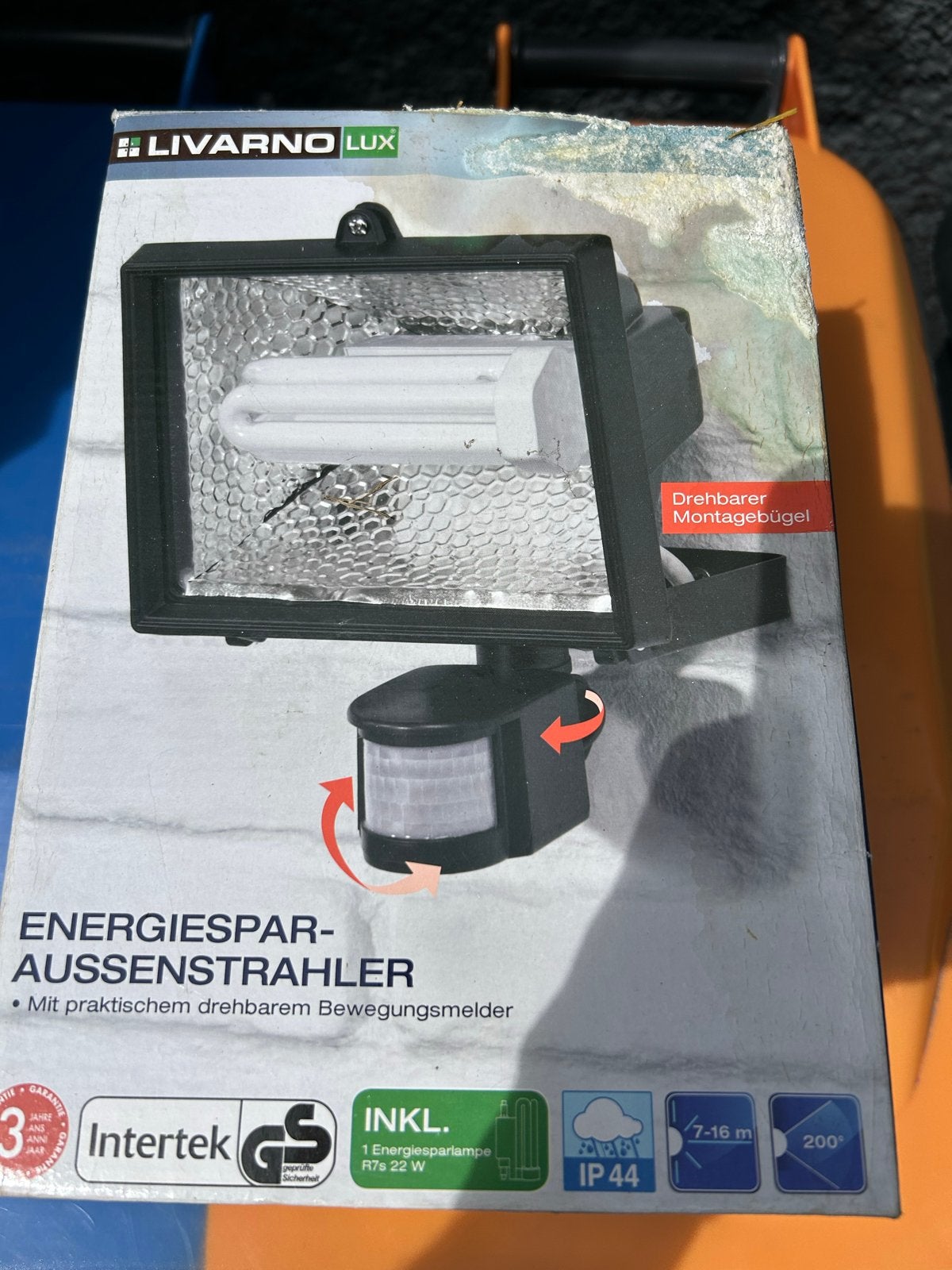 Buitenlamp met Bewegingssensor - Nieuw, Metaal, Met sensor, Overige merken, Zwart