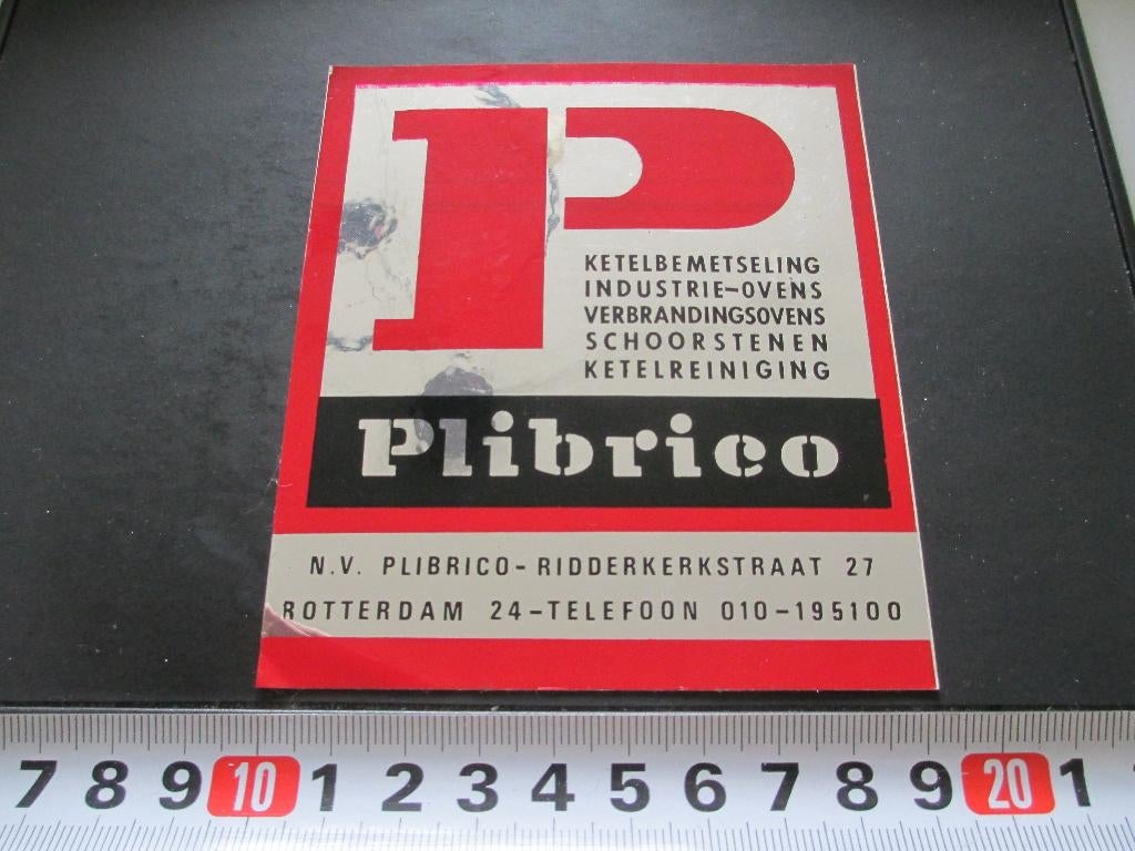 sticker folie PLIBRICO rotterdam ketelbemetseling ovens, Ophalen, Zo goed als nieuw