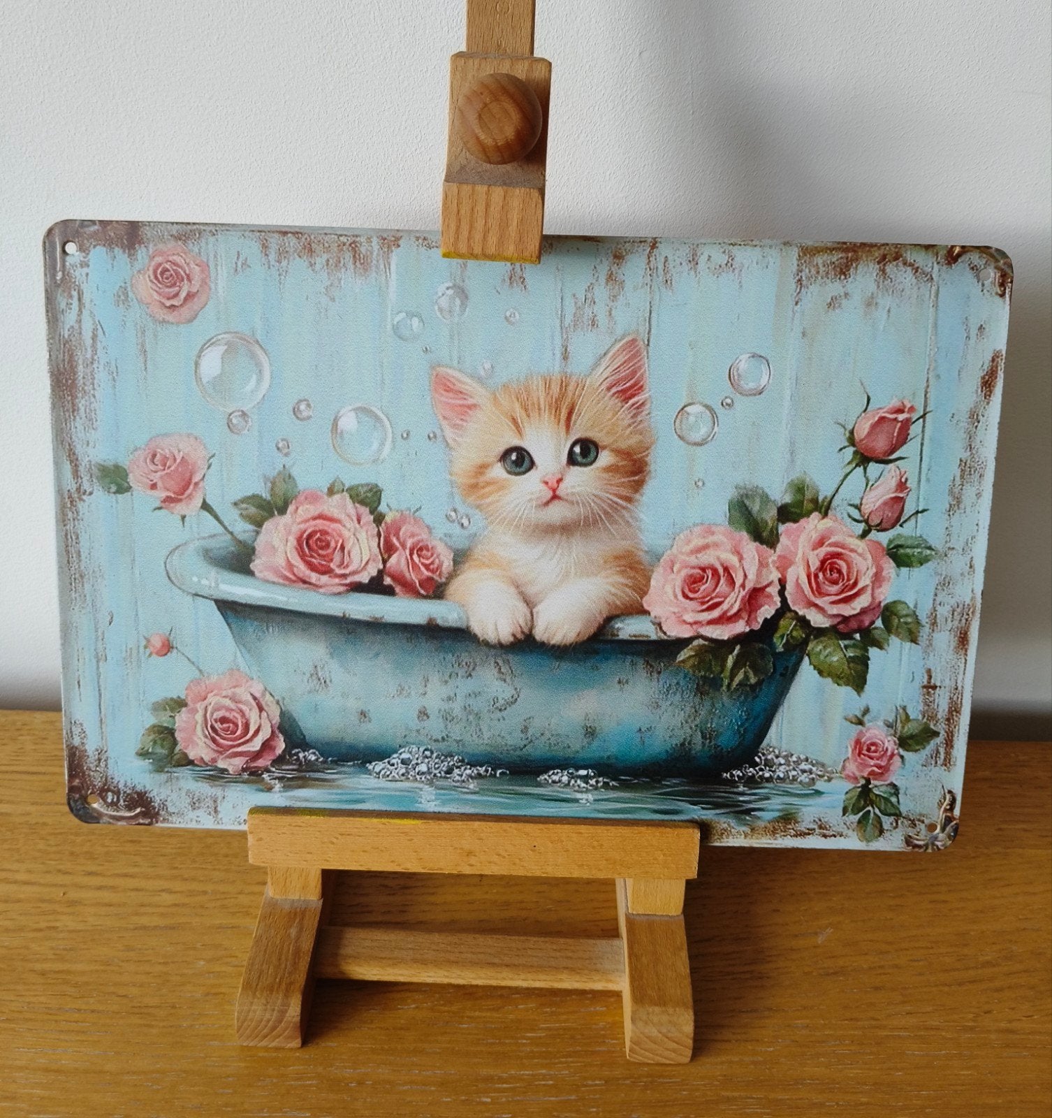 Poster met kittens, Ophalen of Verzenden, Nieuw, Roze, Metaal