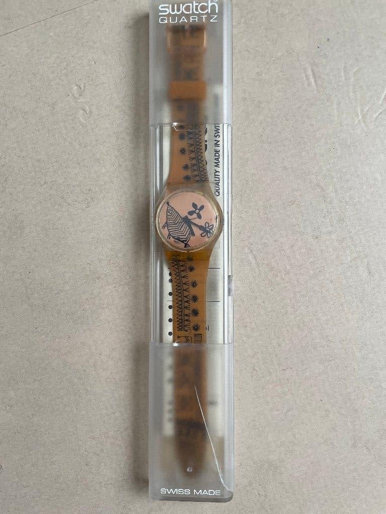 Vintage Swatch Sketch GP106 – Ongebruikt / Amber Transparant, Verzamelen, Ophalen of Verzenden, Zo goed als nieuw