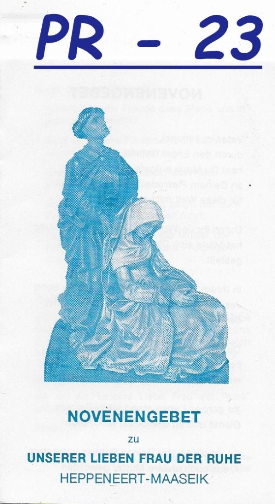 PR23 Prentje Novenengebet O. l. V. van Rust Heppeneert, Ophalen of Verzenden, Zo goed als nieuw, Kaart of Prent