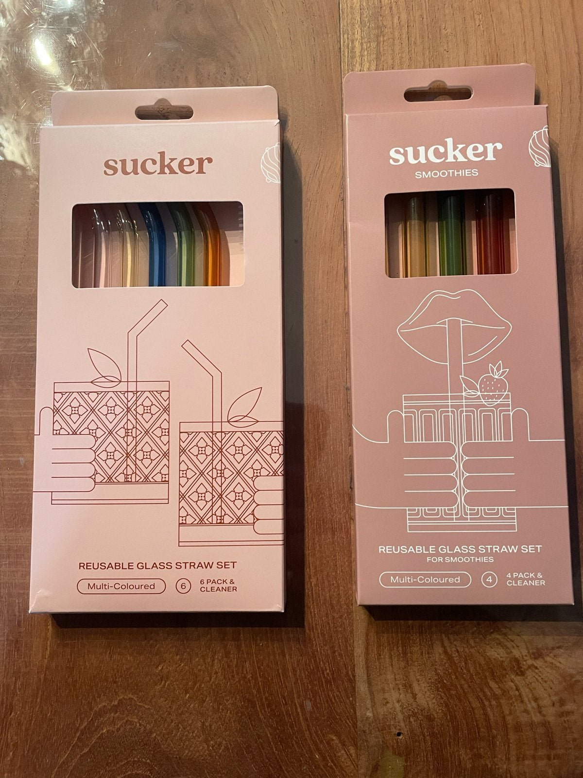 Hoge kwaliteit glazen rietjes - regenboogkleuren, Nieuw, Ophalen of Verzenden, Meerkleurig, Glas