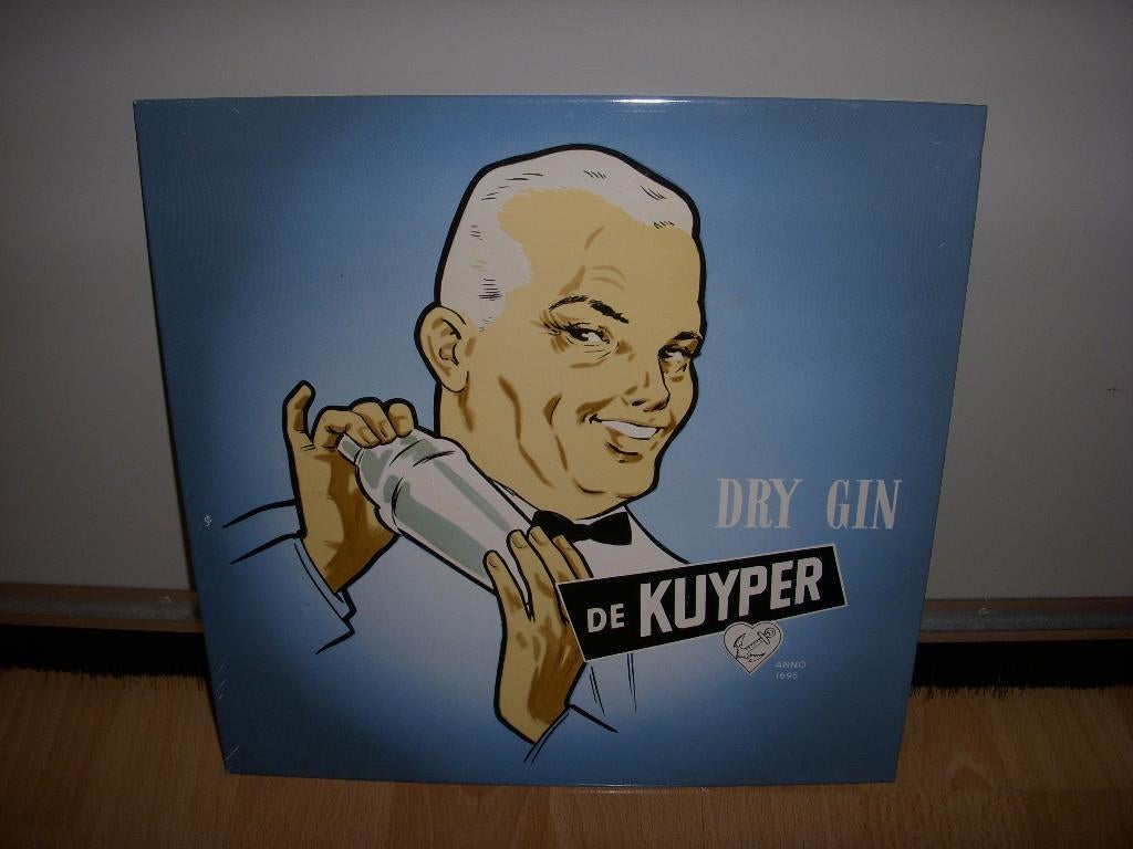 Prachtig oud blikken reclamebord De Kuyper Dry Gin, Verzamelen, Merken en Reclamevoorwerpen, Ophalen of Verzenden, Gebruikt, Reclamebord