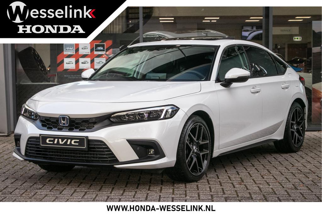 Honda Civic 2.0 e:HEV Advance - Cons. prijs rijklaar | Schui, Auto's, Honda, 4 cilinders, Wit, Leder, Bedrijf