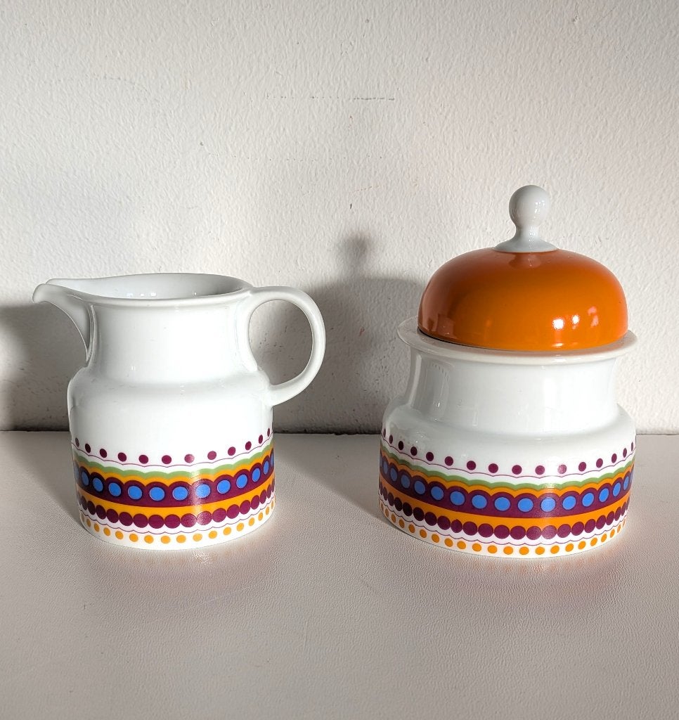 Vintage retro Johann Haviland Bavaria melkkannetje suikerpot, Gebruikt, Overige merken, Overige typen, Ophalen of Verzenden