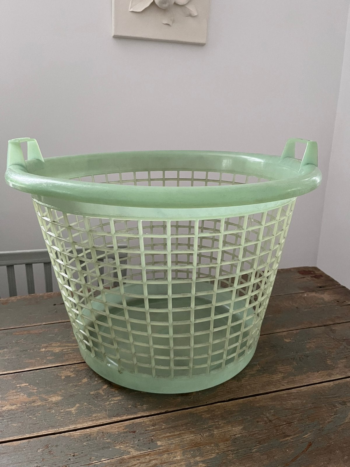 VINTAGE MAND WASMAND DECO BRILLIANT, Ophalen of Verzenden, Zo goed als nieuw, Rond, Riet