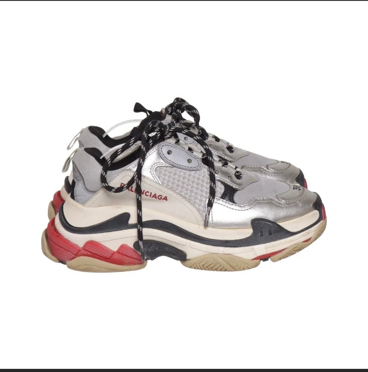 Balenciaga Triple S Sneakers Maat 38 - Goede Conditie, Kleding | Dames, Ophalen of Verzenden, Gedragen, Grijs, Sneakers of Gympen