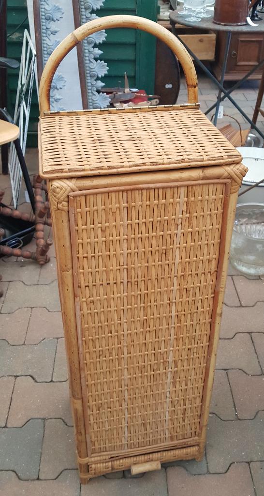 Brocante mand hoog stokbrood Frans rotan keuken schoon, Ophalen