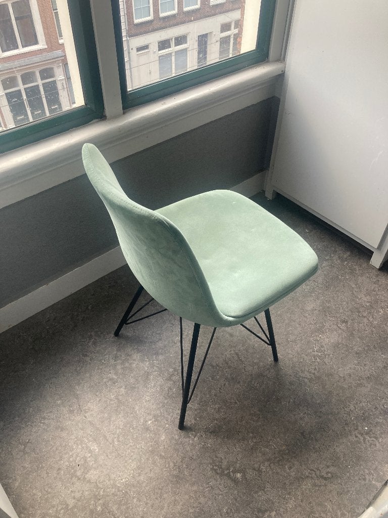 kuipstoel mint groen, Huis en Inrichting, Stoelen, Ophalen, Gebruikt, Overige kleuren, Eén