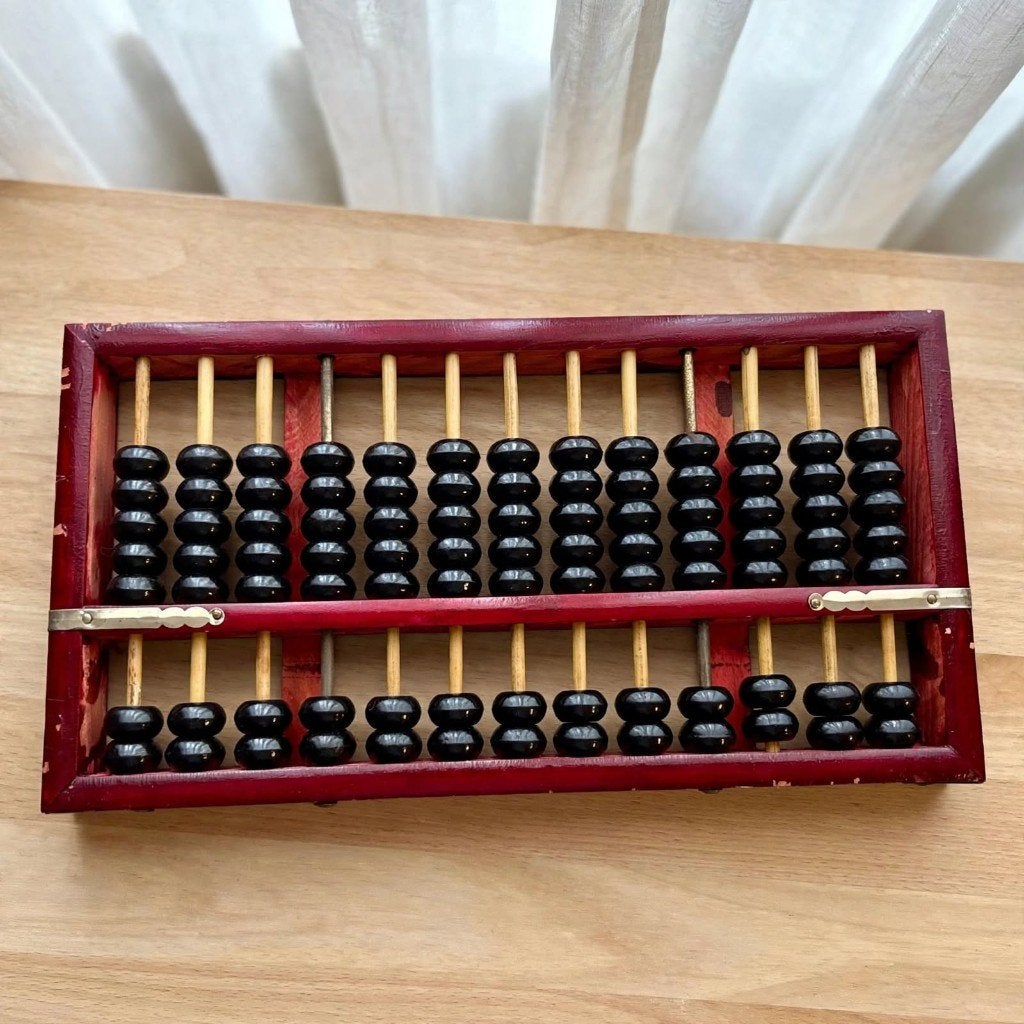 Vintage Chinese Suanpan Abacus Telraam 13-rij Hout -Zhejiang, Ophalen of Verzenden