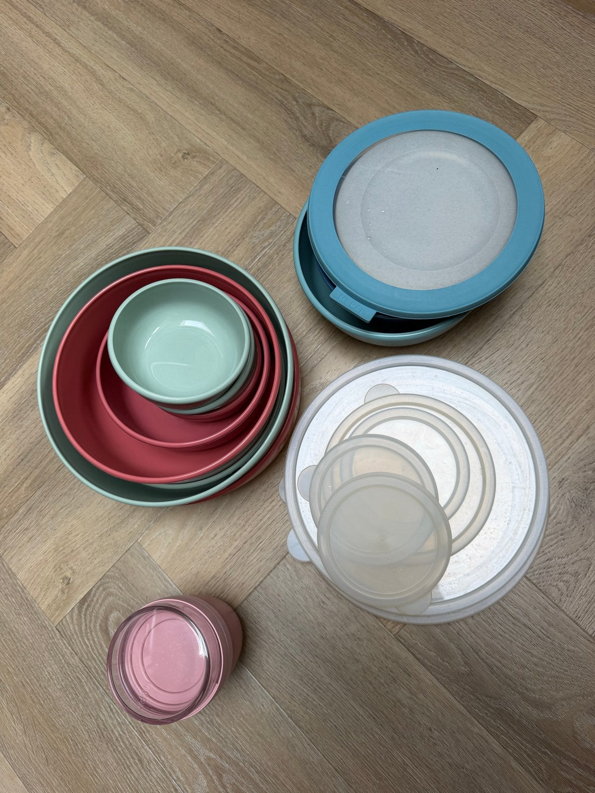 Diverse Mepal bakjes, Ophalen of Verzenden, Gebruikt, Kunststof, Meerkleurig