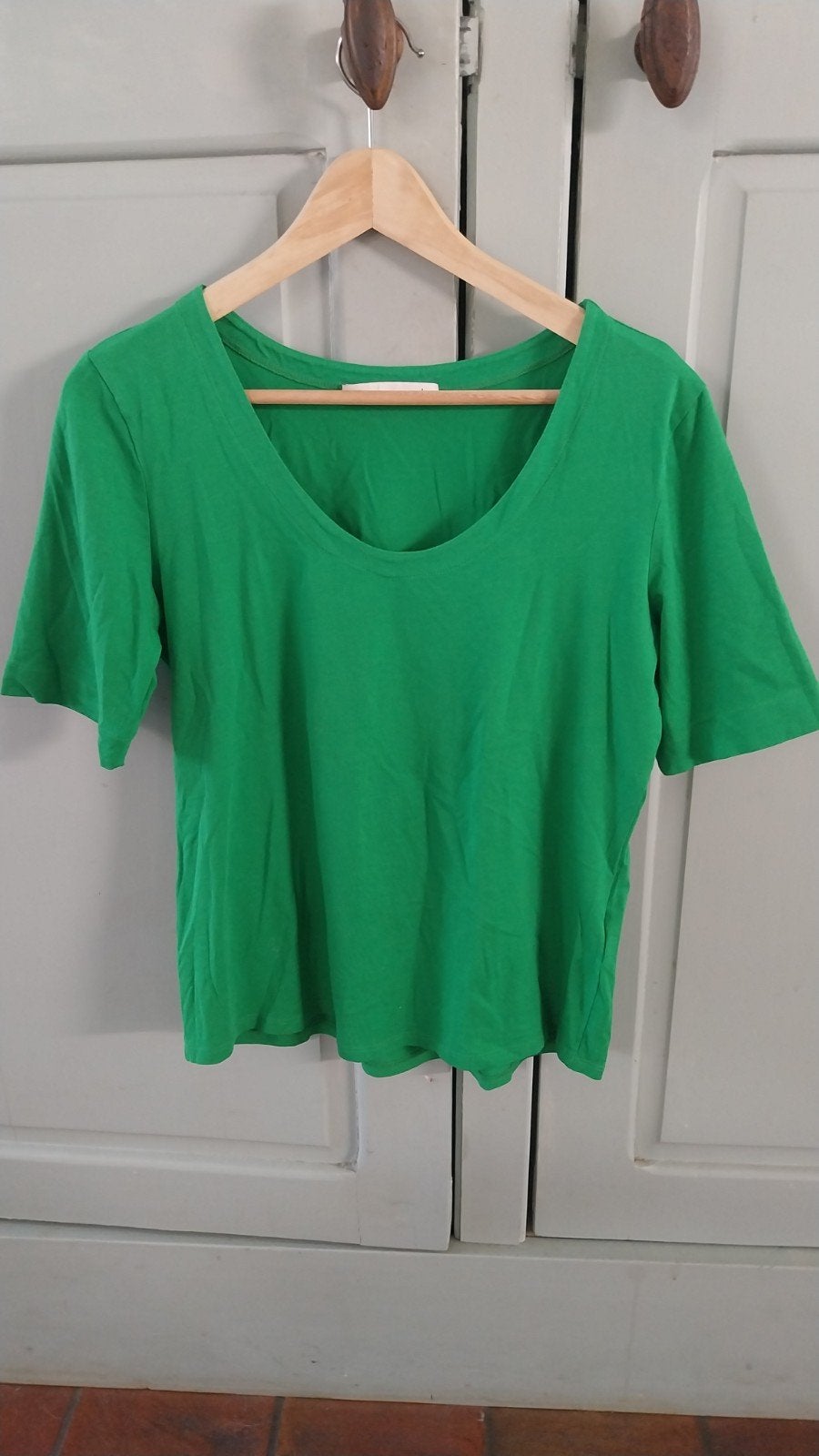 Appeltjes groen shirt. Merk: oui. maat 40, Kleding | Dames, Maat 38/40 (M), Nieuw, Ophalen of Verzenden, Korte mouw