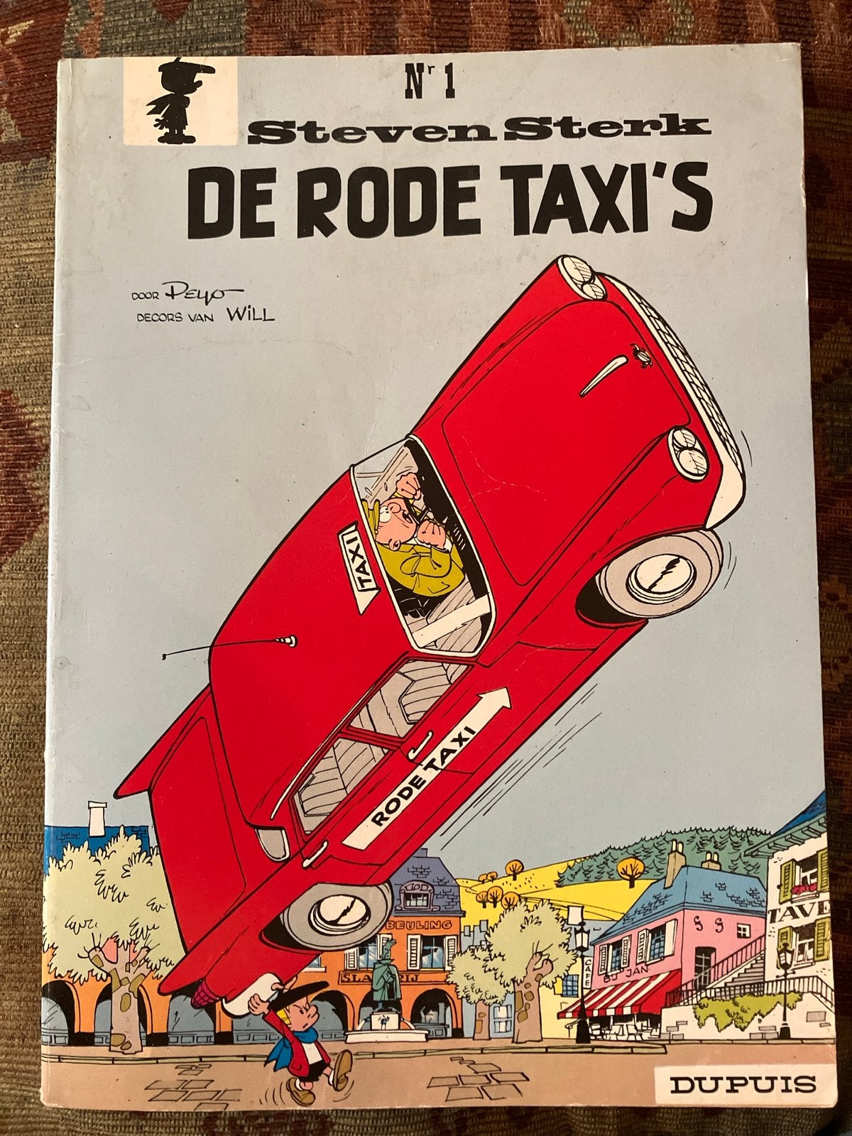 Steven Sterk - De Rode Taxi's Nr. 1 (Peyo), Eén stripboek, Ophalen of Verzenden, Gelezen